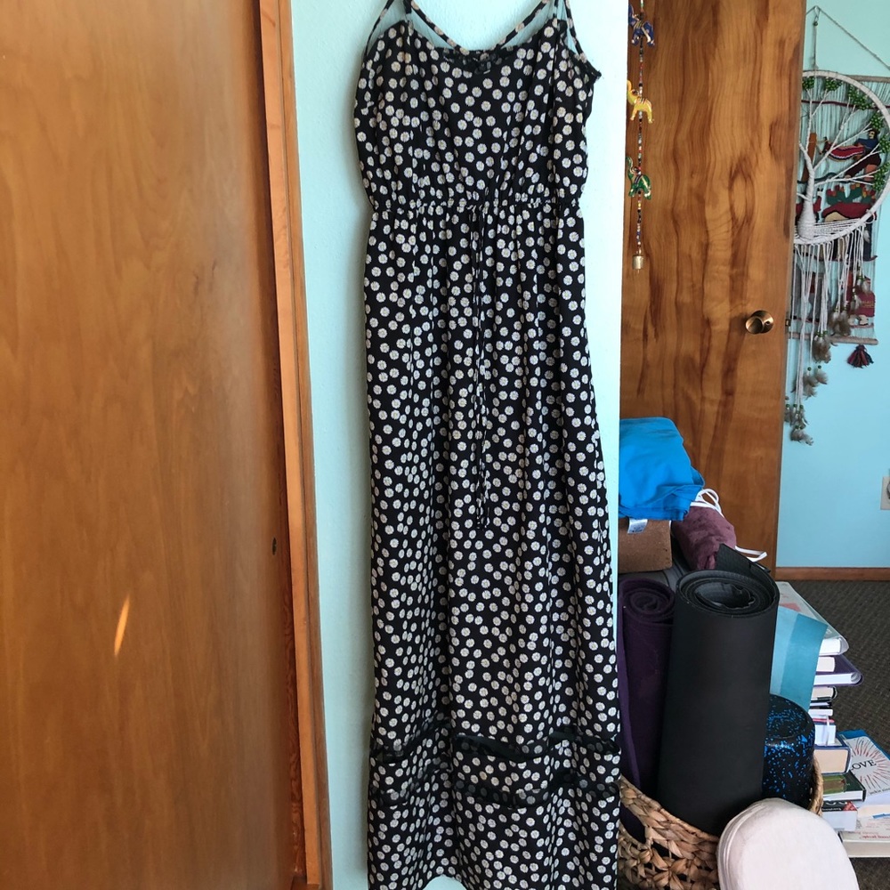 Maxi dress with fun mesh details!
